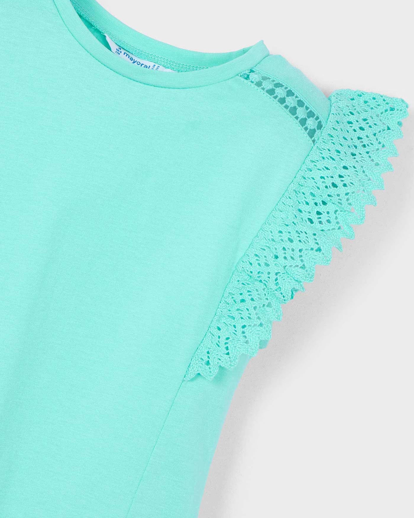 T-Shirt manica volant bambina Mayoral acqua Mayoral Acqua