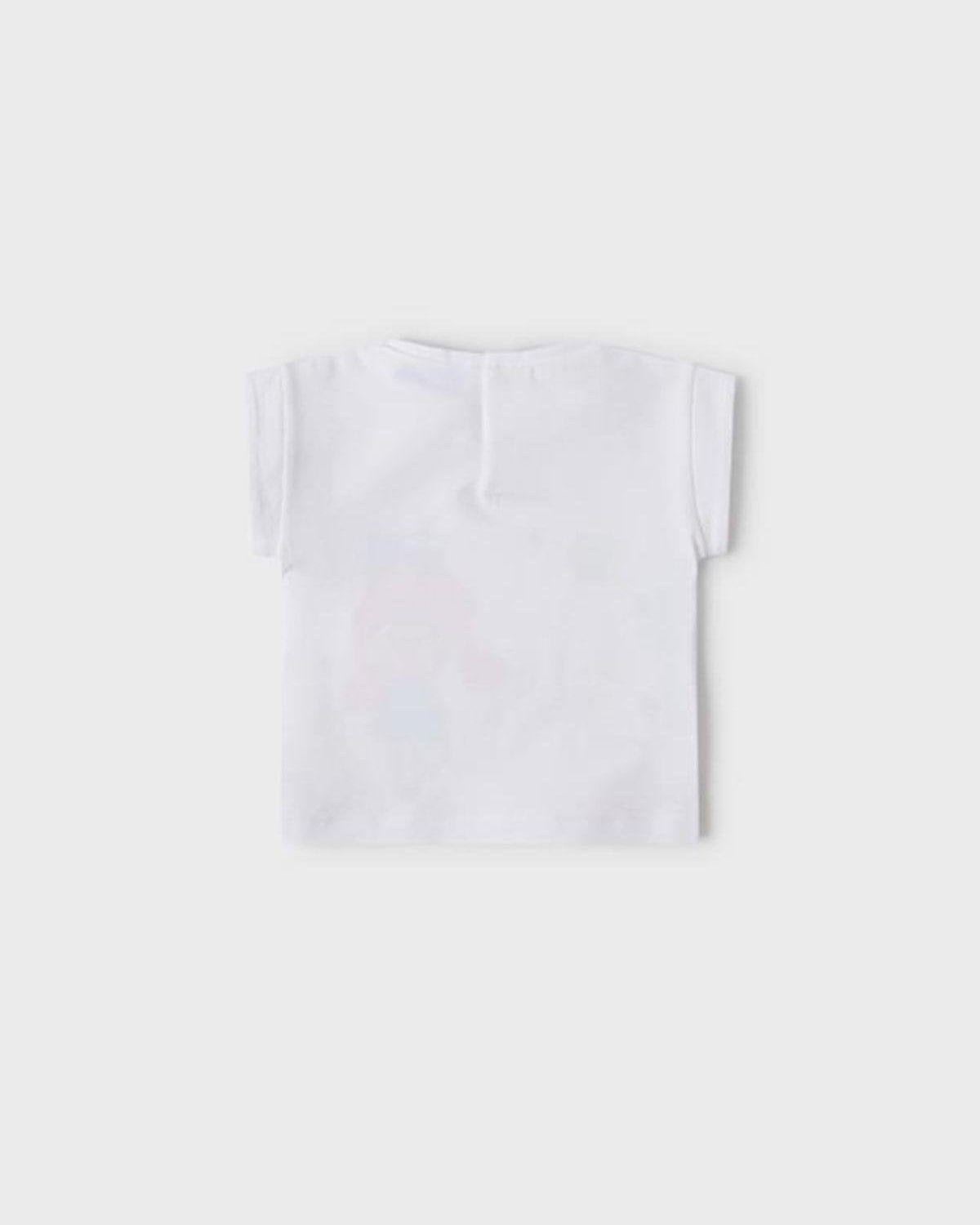 T-shirt maxi neonata Mayoral bimba e gattini bianca Mayoral 6 Mesi 68cm