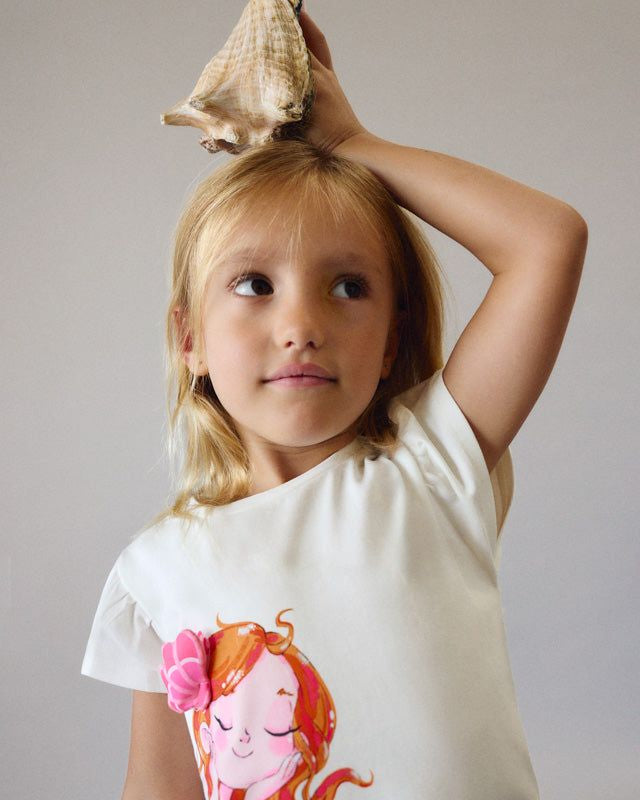 T-shirt bambina con stampa sirena - Mayoral Mayoral 2 Anni 92cm