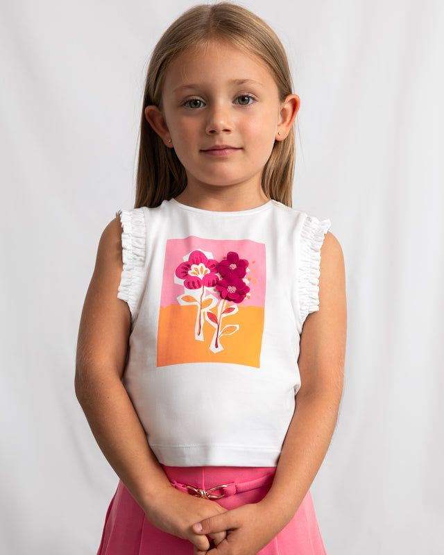 T-shirt bambina con grafica fiori 3D di Mayoral Mayoral 2 Anni 92cm
