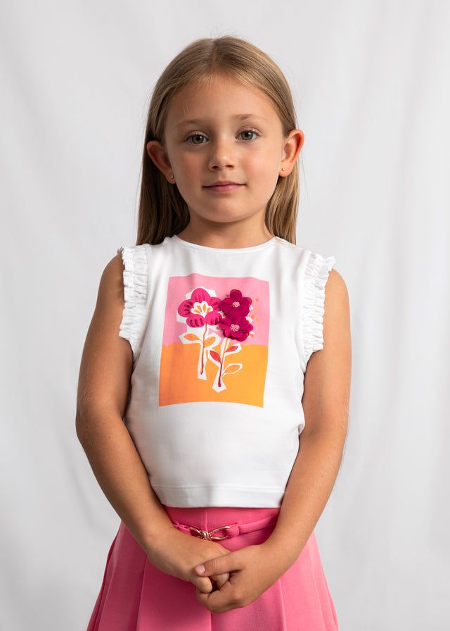 T-shirt bambina con grafica fiori 3D di Mayoral Mayoral 2 Anni 92cm