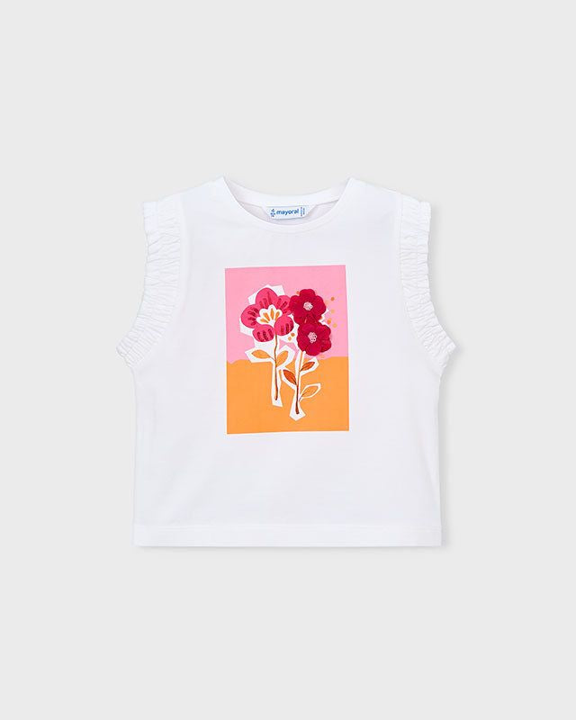 T-shirt bambina con grafica fiori 3D di Mayoral Mayoral 2 Anni 92cm