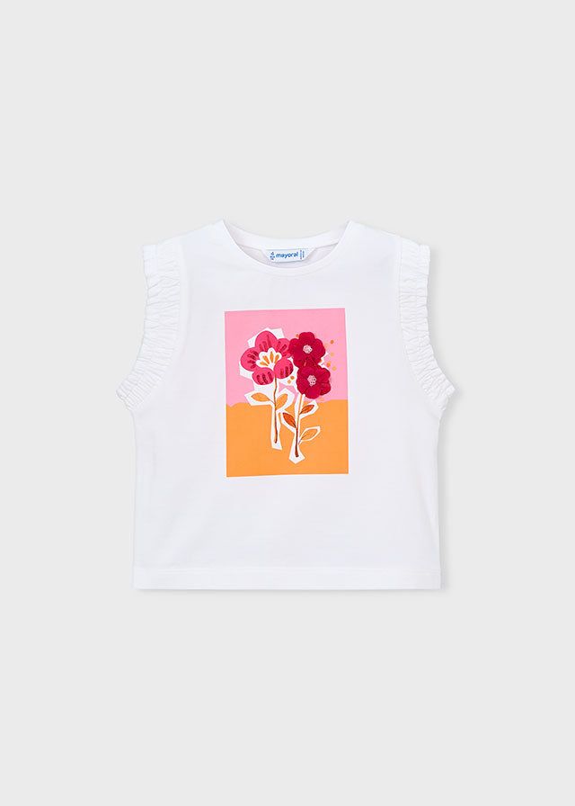 T-shirt bambina con grafica fiori 3D di Mayoral Mayoral 2 Anni 92cm