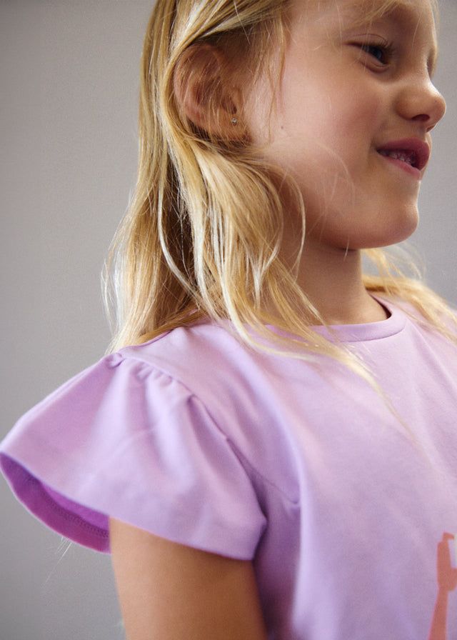 T-shirt bambina Mayoral con grafica e inserti in pizzo Mayoral 2 Anni 92cm