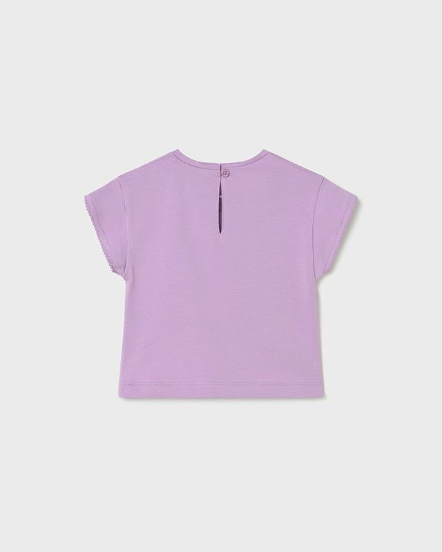 T-shirt neonata Mayoral con ricamo fiori e apina Mayoral 6 Mesi 68cm
