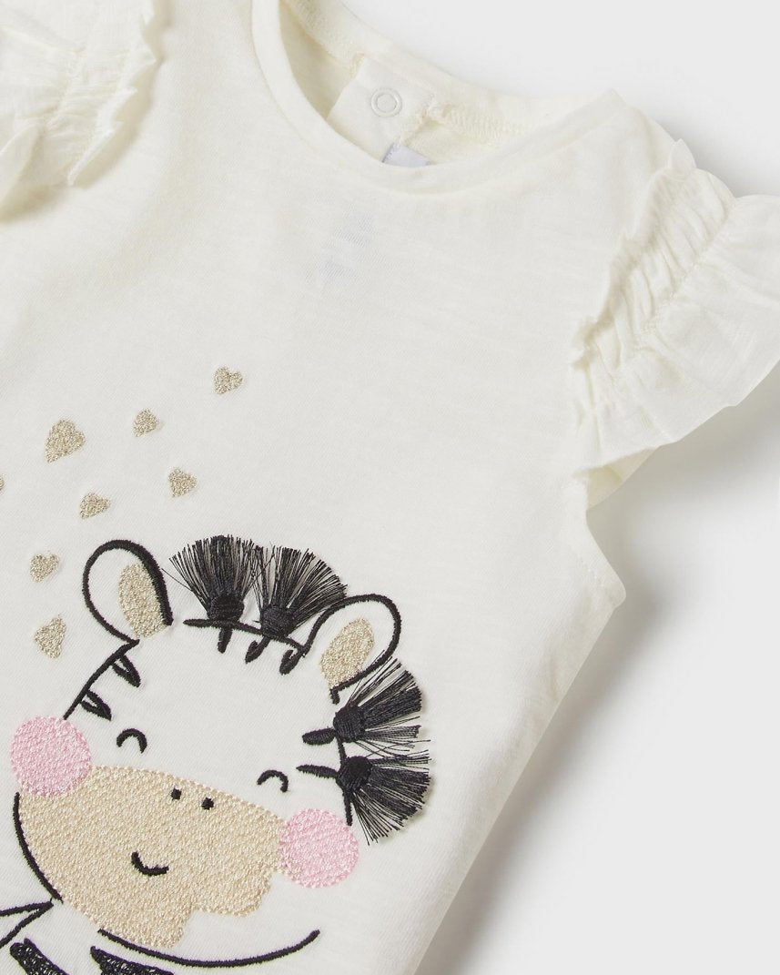 T-shirt neonata Mayoral bianca stampa zebra - ErreGiModaBimbo