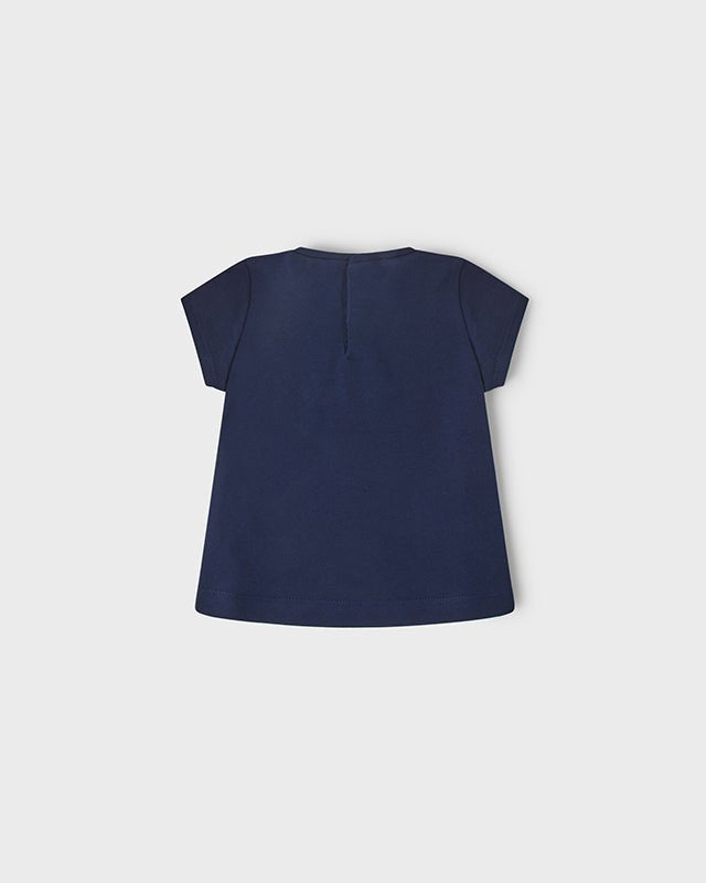 T-shirt neonata Mayoral blu stampa glitterata "Cats" - ErreGiModaBimbo