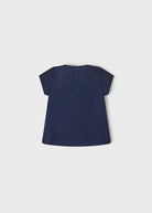 T-shirt neonata Mayoral blu stampa glitterata "Cats" - ErreGiModaBimbo