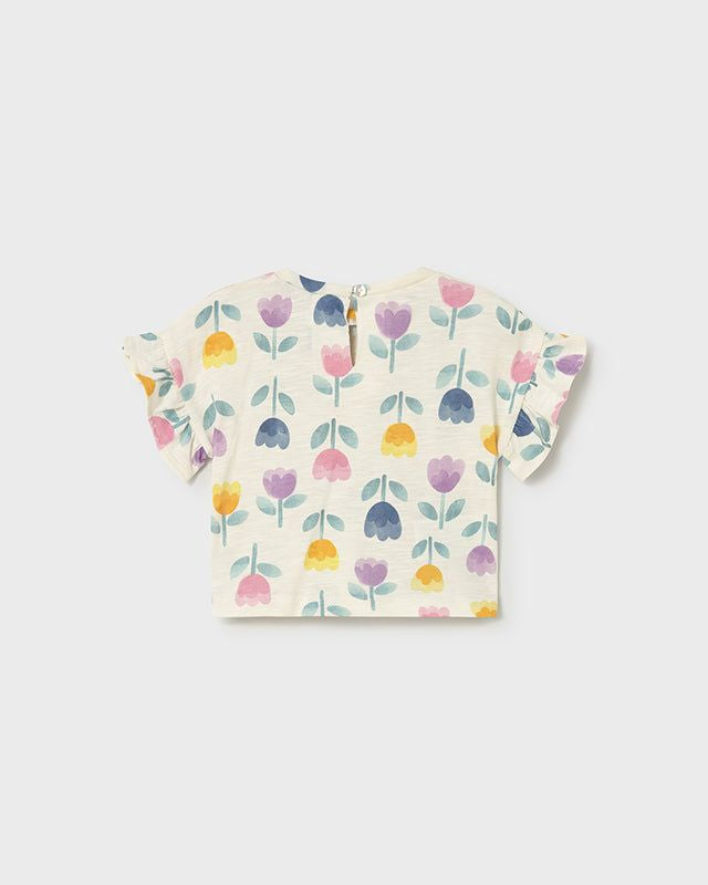 T-shirt neonata Mayoral in cotone a fantasia tulipani Mayoral 6 Mesi 68cm