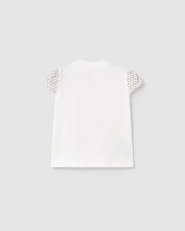 T-Shirt neonata Mayoral Newborn bianca orsetta beige Mayoral Bianco