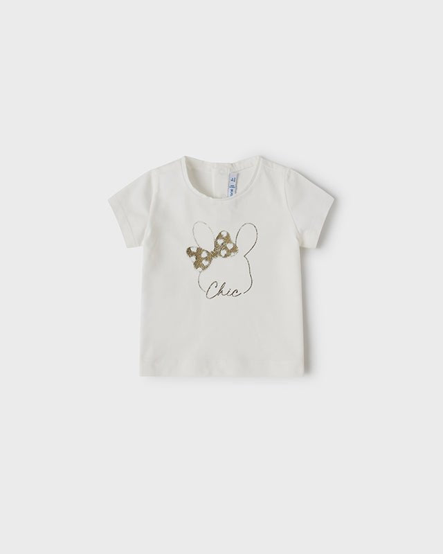 T-shirt neonata Mayoral Newborn bianca stampa chic - ErreGiModaBimbo