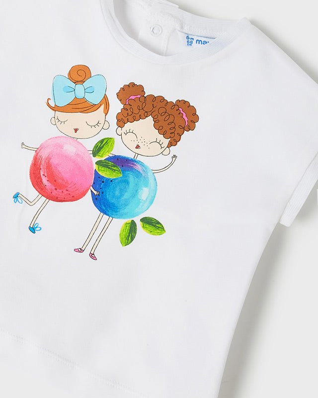 T-shirt neonata Mayoral Newborn bianca stampata - ErreGiModaBimbo