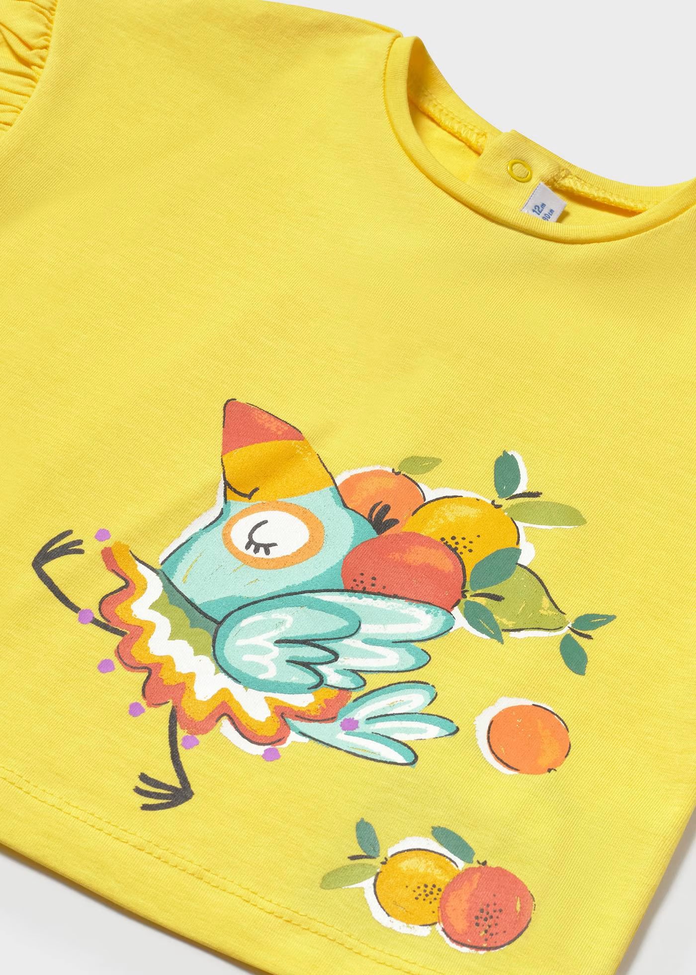 T-Shirt neonata Mayoral pappagallo frutta giallo Mayoral 6 Mesi 68cm