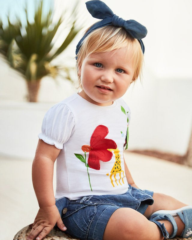 T-shirt neonata Mayoral ricamo play Giraffa - ErreGiModaBimbo
