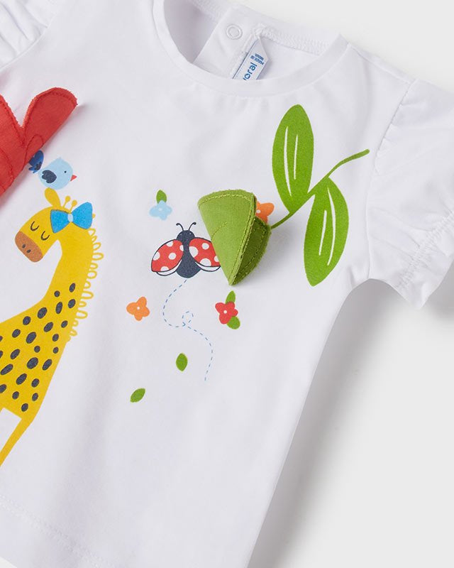 T-shirt neonata Mayoral ricamo play Giraffa - ErreGiModaBimbo