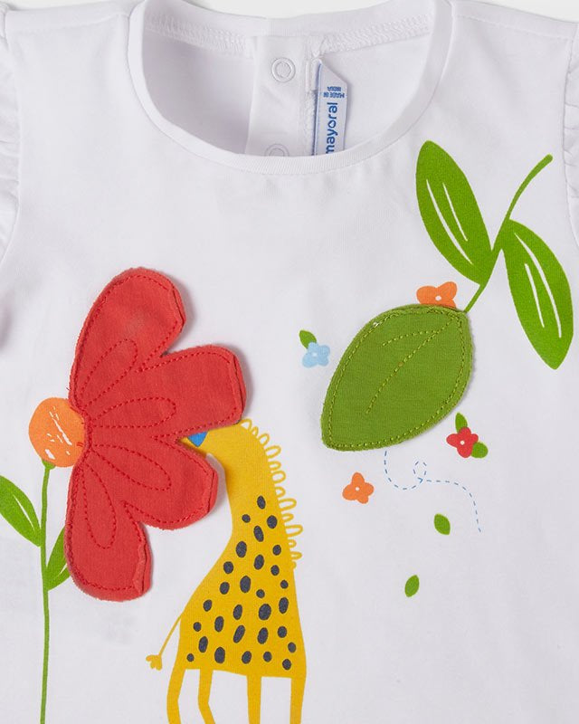 T-shirt neonata Mayoral ricamo play Giraffa - ErreGiModaBimbo