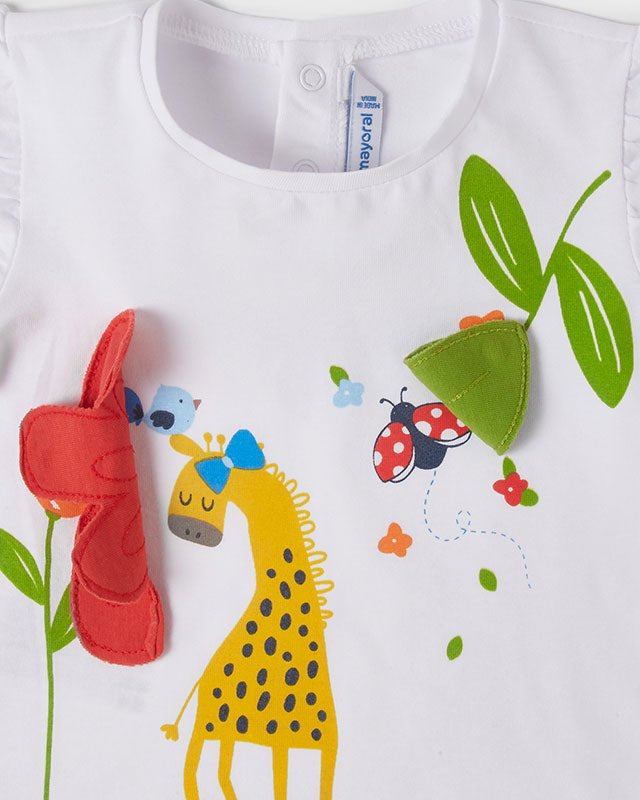 T-shirt neonata Mayoral ricamo play Giraffa - ErreGiModaBimbo