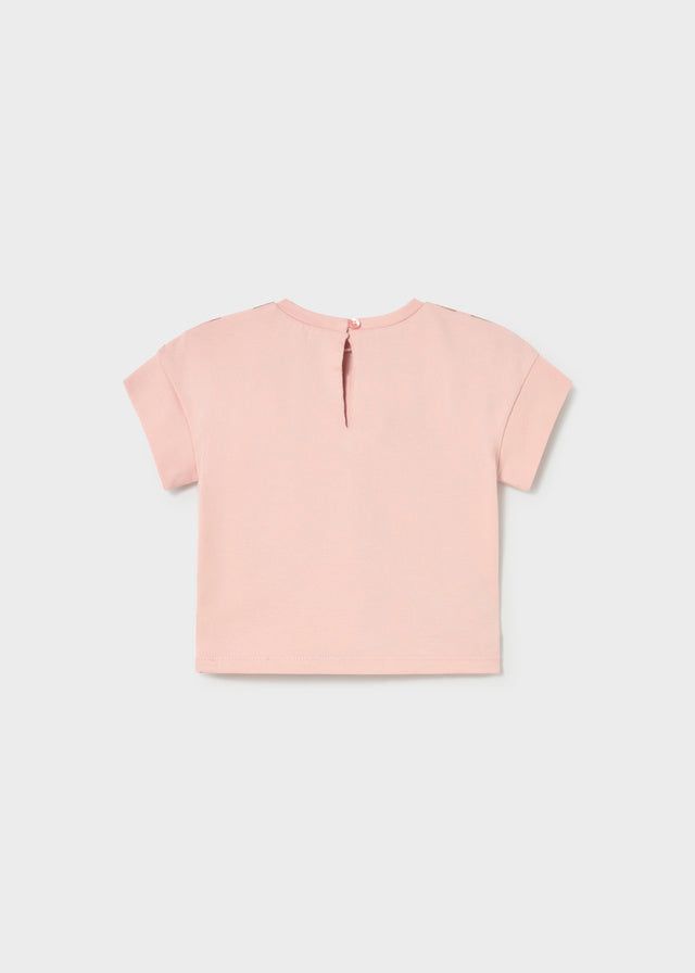 T-shirt neonata Mayoral cotone fiori apine rosa Mayoral 6 Mesi 68cm