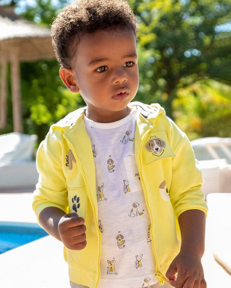 T-shirt neonato Mayoral bianca stampa cani - ErreGiModaBimbo