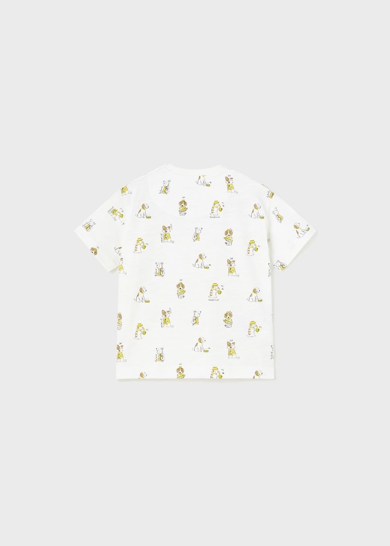 T-shirt neonato Mayoral bianca stampa cani - ErreGiModaBimbo