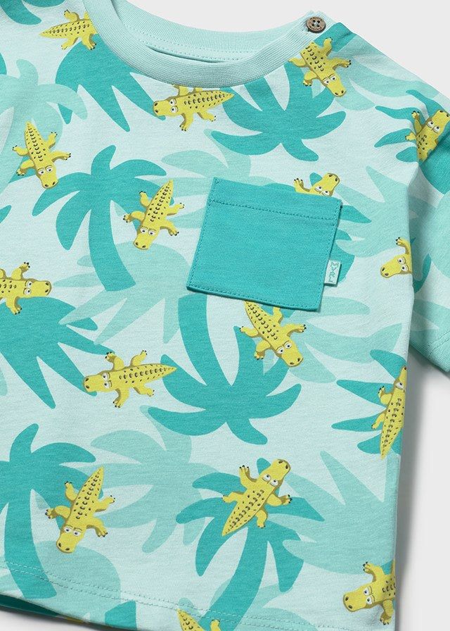 T-shirt neonato Mayoral con stampa Safari in Cotone Mayoral 6 Mesi 68cm