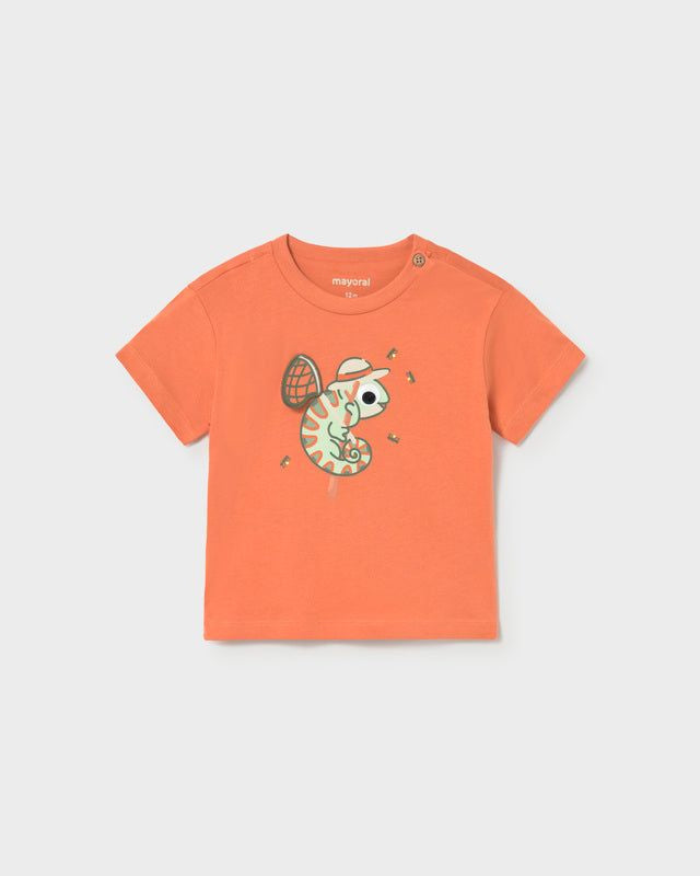 T-shirt neonato stampa camaleonte arancione Mayoral 6 Mesi 68cm