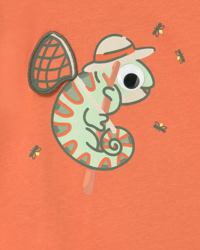 T-shirt neonato stampa camaleonte arancione Mayoral 6 Mesi 68cm