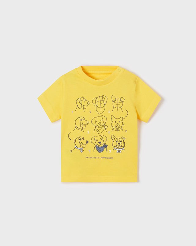 T-Shirt neonato Mayoral gialla cani artisti - ErreGiModaBimbo