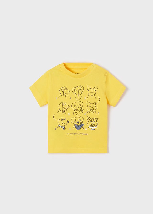 T-Shirt neonato Mayoral gialla cani artisti - ErreGiModaBimbo