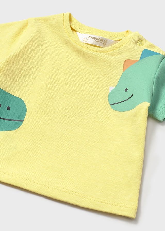 T-shirt neonato Mayoral Newborn Dinosauri gialla Mayoral Giallo
