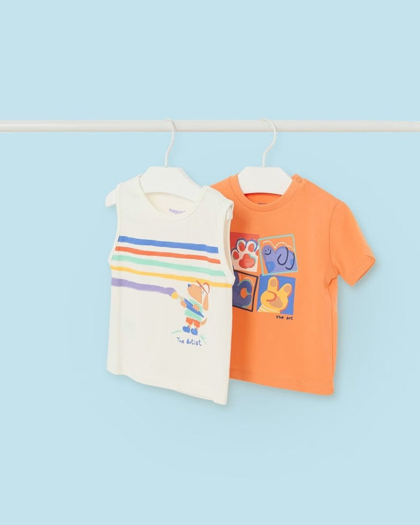 T-Shirt o Canotta fresco cotone neonato Mayoral stampata Dogs Mayoral Bianco