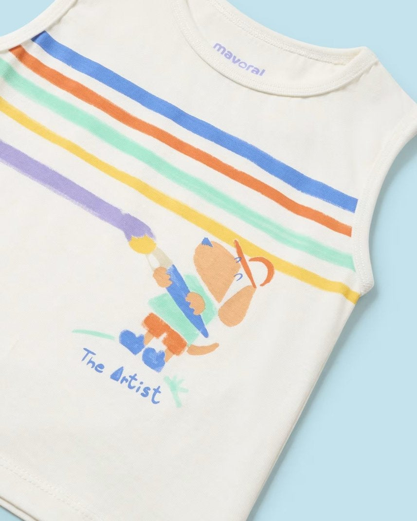 T-Shirt o Canotta fresco cotone neonato Mayoral stampata Dogs Mayoral Bianco