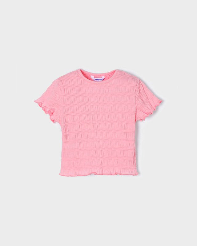T-Shirt rosa arricciata bambina Mayoral - ErreGiModaBimbo