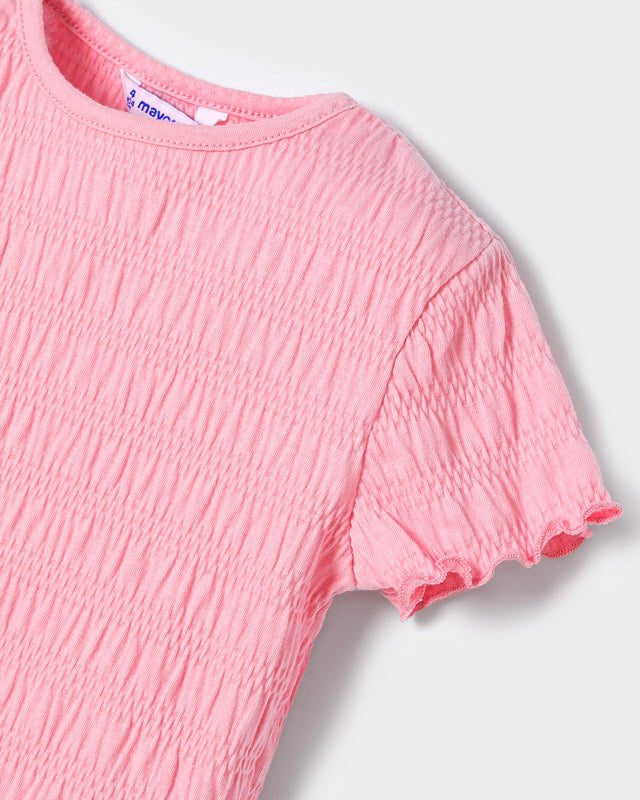 T-Shirt rosa arricciata bambina Mayoral - ErreGiModaBimbo