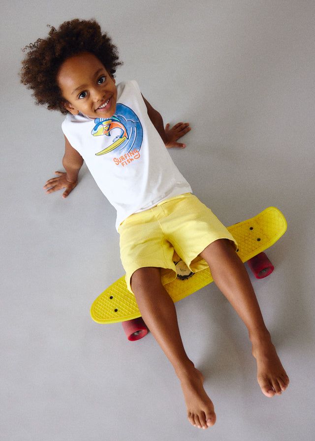 T-shirt bambino bianca pesce surfing Mayoral Mayoral 2 Anni 92cm