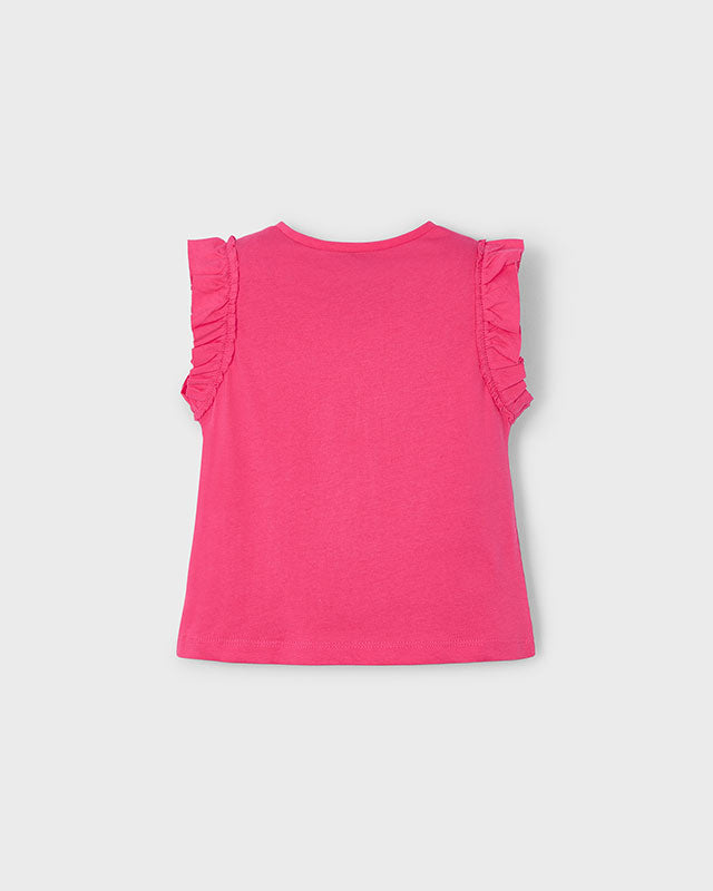 T-Shirt smanicata traforata bambina Mayoral rosa peonia Mayoral Rosa