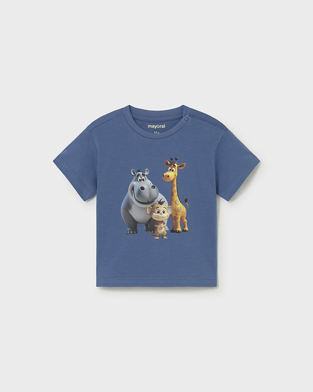 T-shirt neonato animaletti Mayoral blu cobalto Mayoral 6 Mesi 68cm