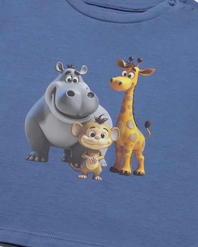 T-shirt neonato animaletti Mayoral blu cobalto Mayoral 6 Mesi 68cm