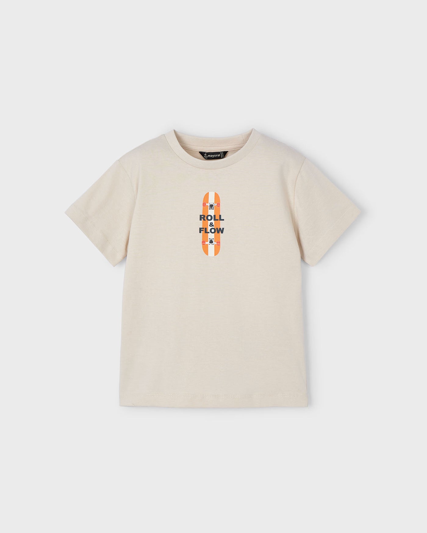 T-Shirt stampa posteriore skateboard bambino Mayoral beige chiaro Mayoral Beige