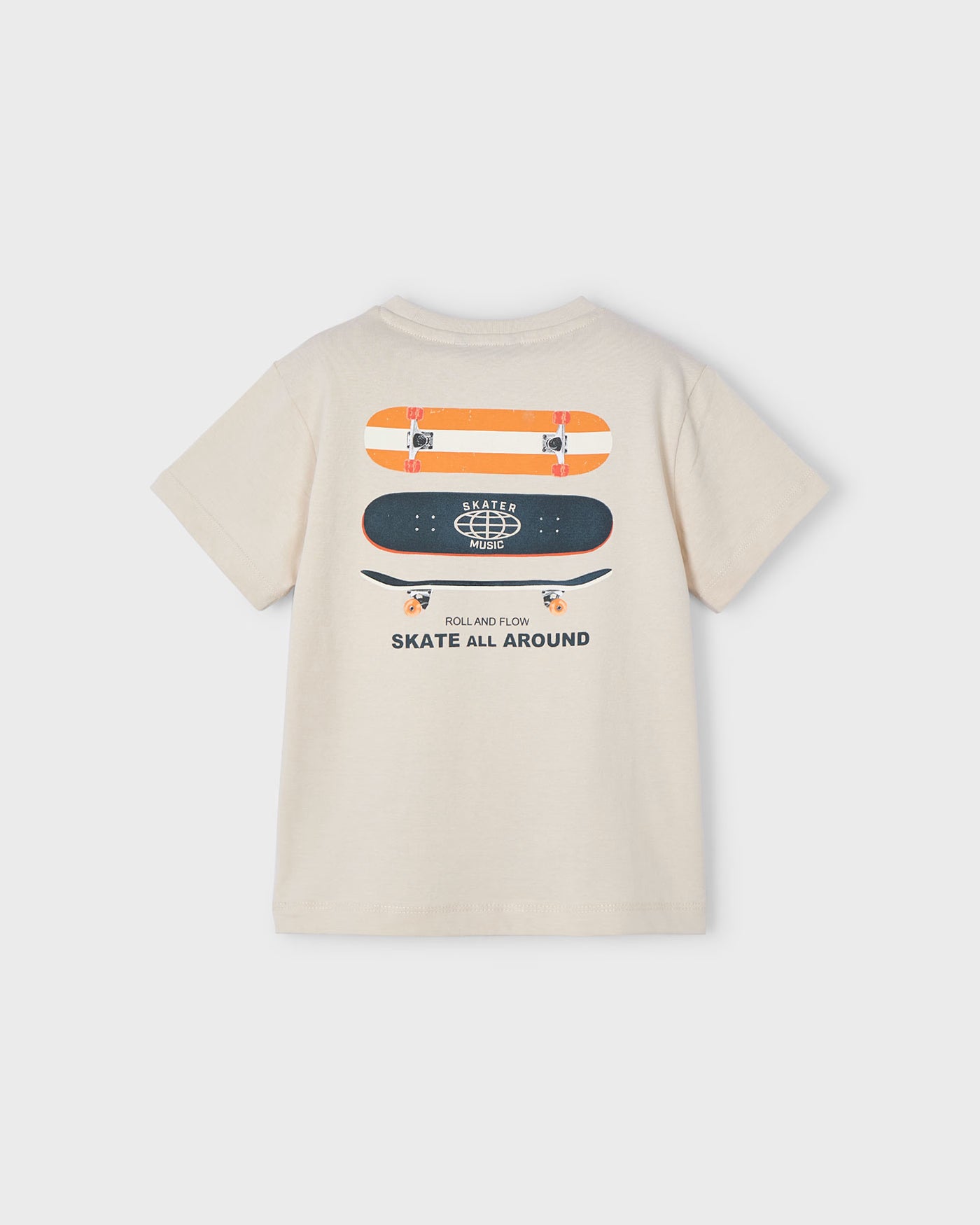 T-Shirt stampa posteriore skateboard bambino Mayoral beige chiaro Mayoral Beige