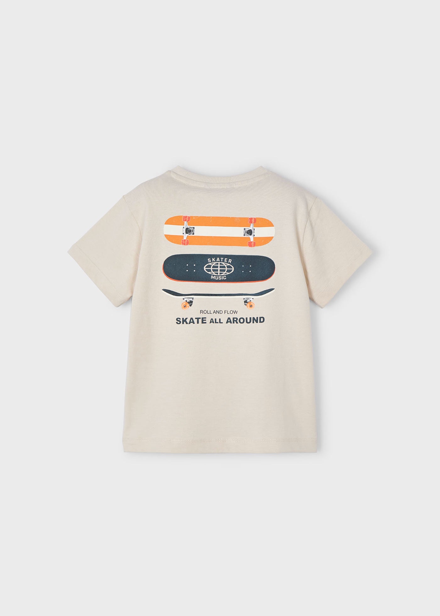 T-Shirt stampa posteriore skateboard bambino Mayoral beige chiaro Mayoral Beige