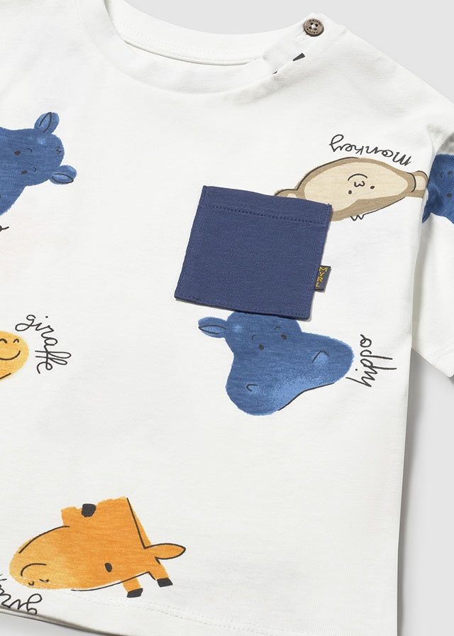 T-shirt neonato Safari Mayoral in colore Panna Mayoral 6 Mesi 68cm