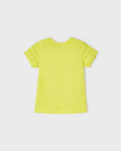 T-shirt traforata bambina Mayoral gialla limone - ErreGiModaBimbo