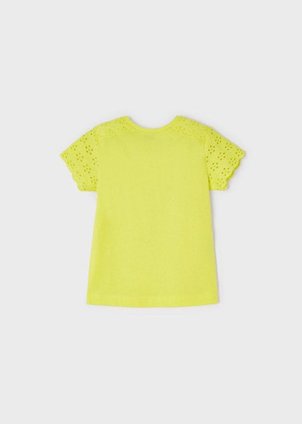 T-shirt traforata bambina Mayoral gialla limone - ErreGiModaBimbo
