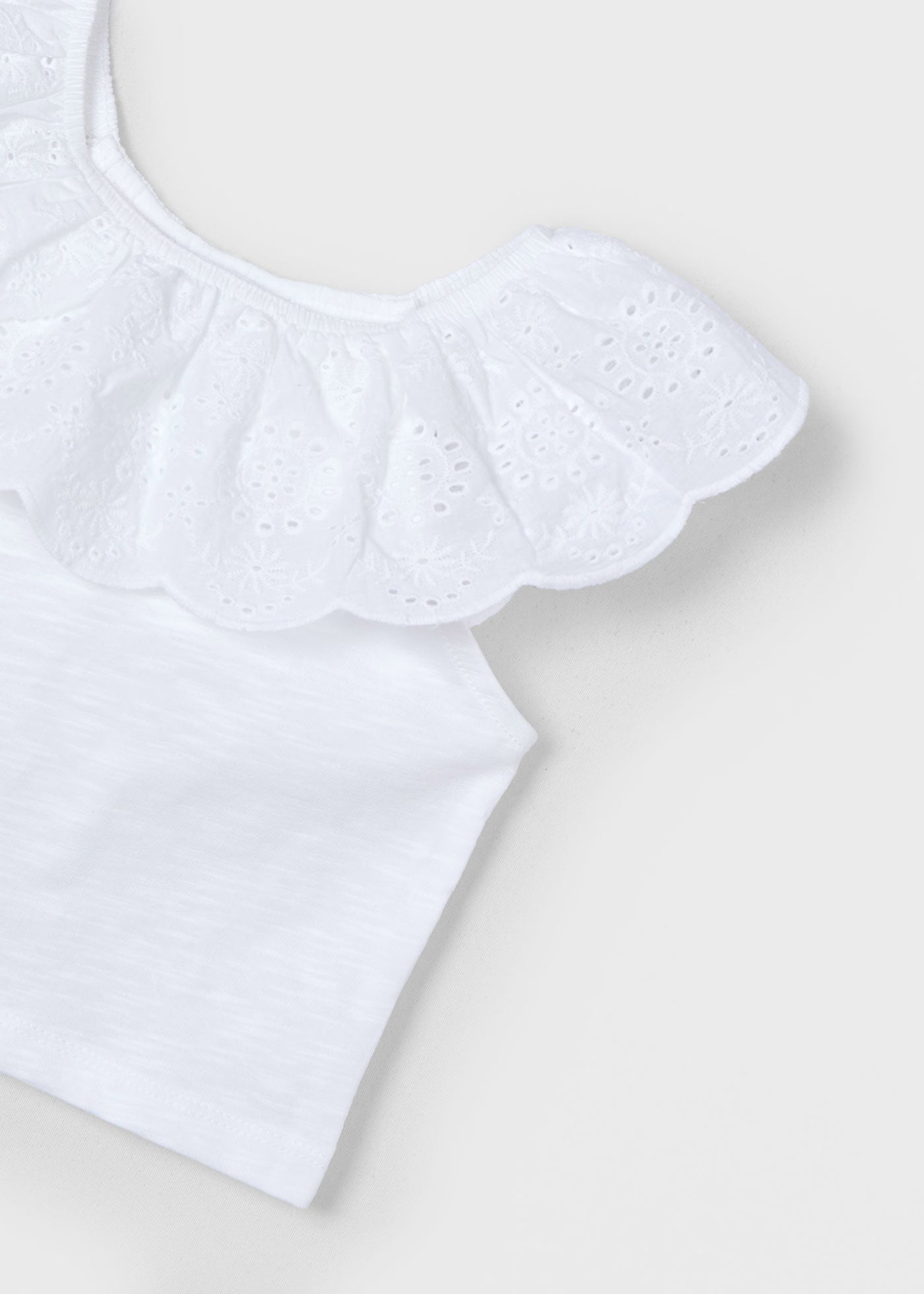 T-shirt volant traforata bambina Mayoral bianco Mayoral 2 Anni 92cm