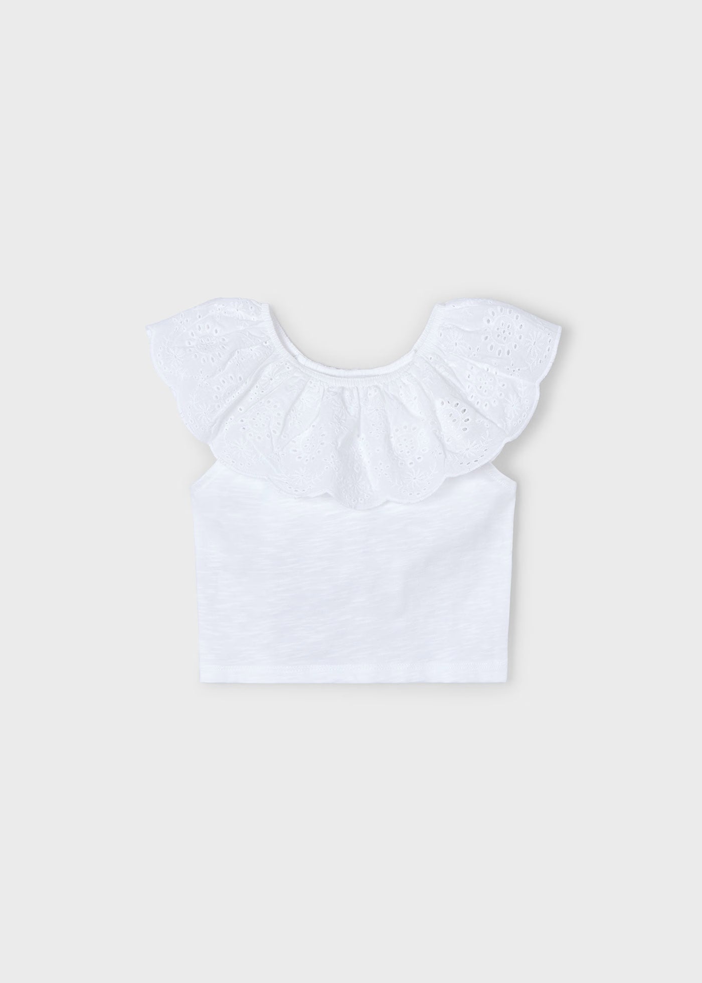 T-shirt volant traforata bambina Mayoral bianco Mayoral 2 Anni 92cm