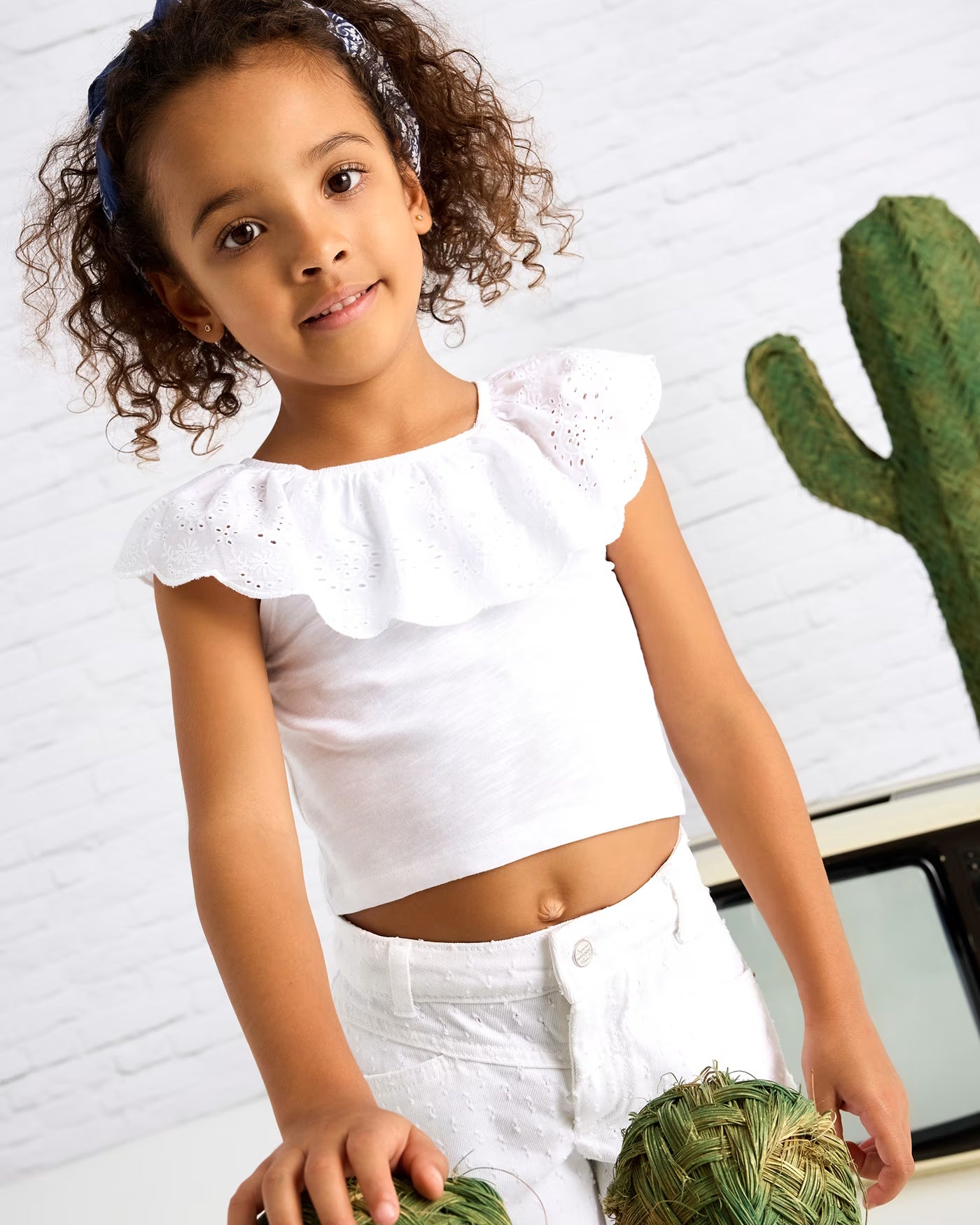 T-shirt volant traforata bambina Mayoral bianco Mayoral 2 Anni 92cm