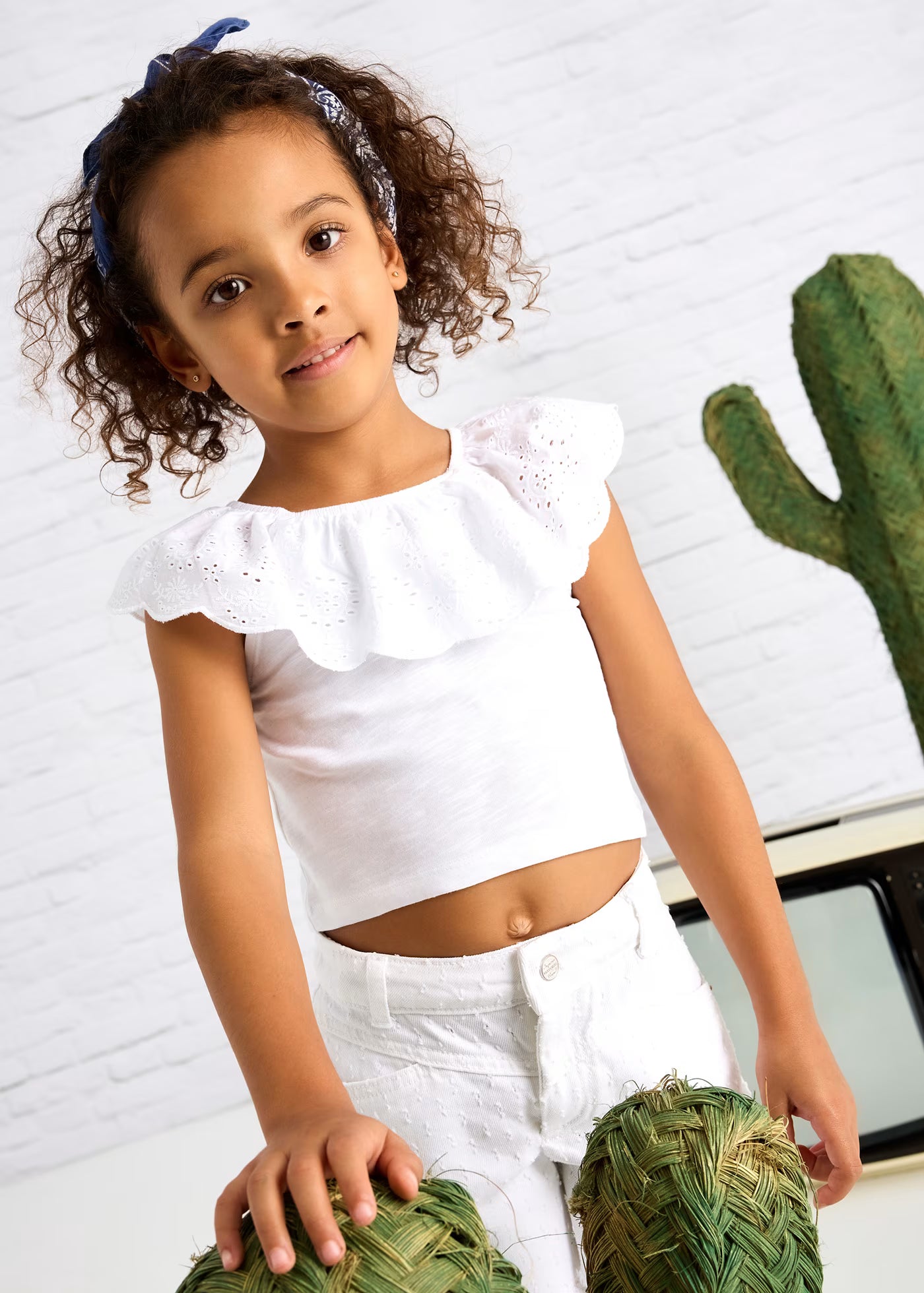 T-shirt volant traforata bambina Mayoral bianco Mayoral 2 Anni 92cm