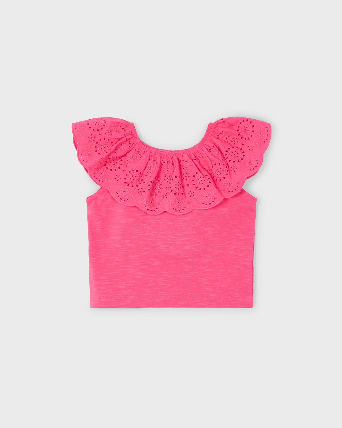 T-shirt volant traforata bambina Mayoral rosa peonia Mayoral Rosa