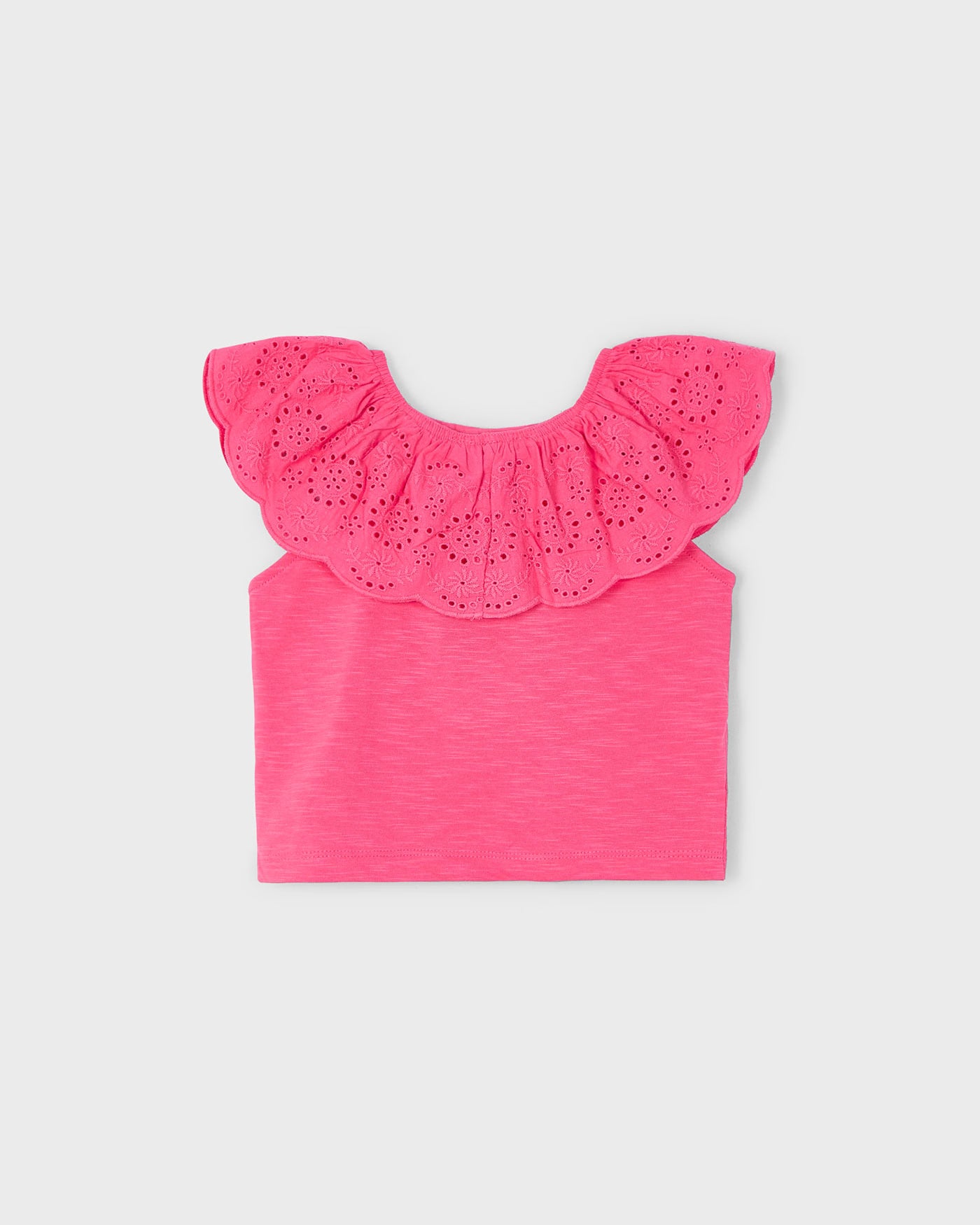 T-shirt volant traforata bambina Mayoral rosa peonia Mayoral Rosa